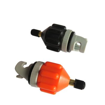 China Brass / Plastic Inflation Valve Adapter For SUP Inflatable Tent Kayak Boat Two Colors Orange Or Black for sale