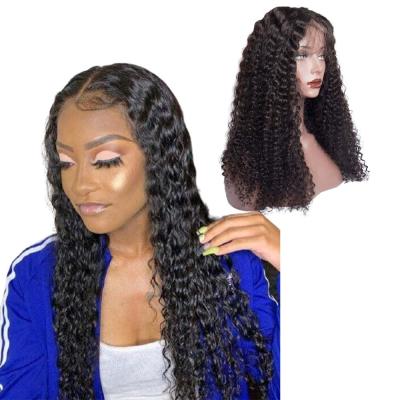 China Wholesale Price Good Luck Deep Wave Full Lace Wig Preplucked With 100% Combs 30 Inch Short Curly Virgin Hair Full Lace Wig 30 Full Lace Wig for sale