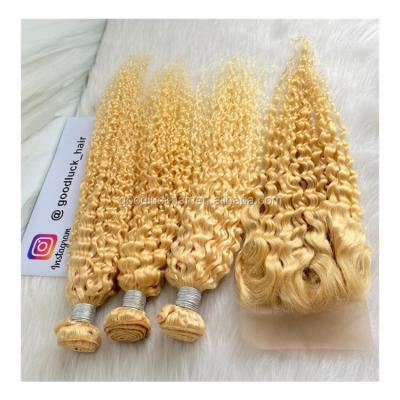 China 100% Pure Original Human Remy Hair Human Hair Cuticle Aligned Color 613 Blonde Indian Hair Weft Weave for sale