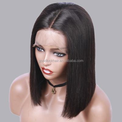 China Wholesale 150% Density Hair Straight Short Pre Plucked Mink Hair 13x4 Bob Wigs for sale