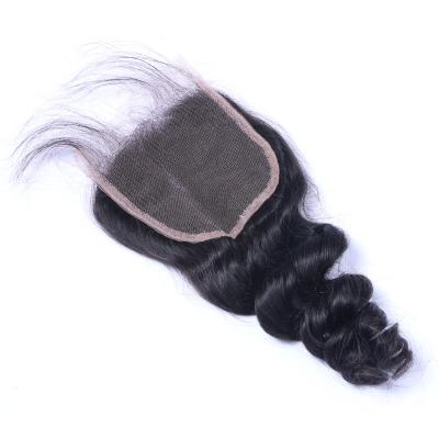 China 4x4 size invisible swiss lace brazilian cuticle lined thin film body wave 613 straight loose ear on ear hair lace frontal closure 4x4 5x5 6x6 13x4 for sale