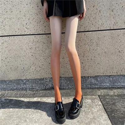 China Spice Girl Summer Gradient Anti Crochet Velvet Thin Color Wholesale Sexy Black Silk QUICK DRY Silk Pantyhose for sale