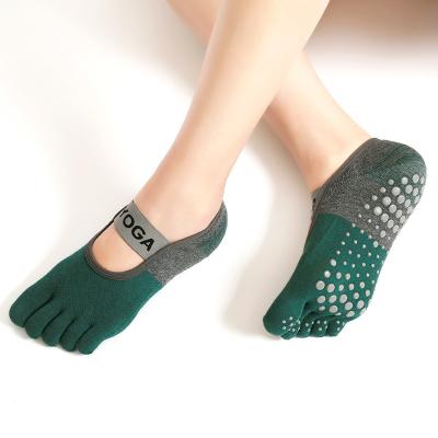 China Comfortable Summer Fashion Cotton Women's Anti Slip Strap Sports Yoga Fitness Dance Wide Socks for sale