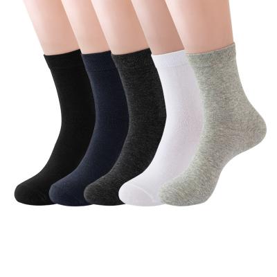 China Sporty Men's Spring And Summer Solid Color Business Sweat Absorbing Vintage Breathable Medium Tube Thick Tube Socks for sale