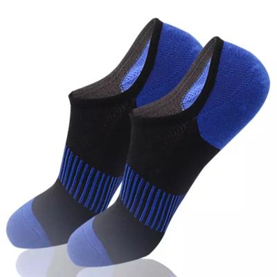 China Autumn and winter men's breathable pure cotton sweat color light mouth socks breathable pure silicone non slip for sale