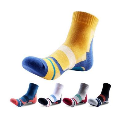 China Breathable OEM cotton knitted customize embroidered design athletic ankle cushioned thick running sports sock for sale