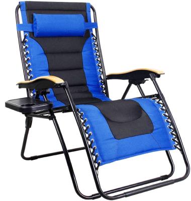 China Bestselling Modern Large Gravity 0 Cup Black Outdoor Easy Stand High Level Blue Patio Lounge Chair for sale