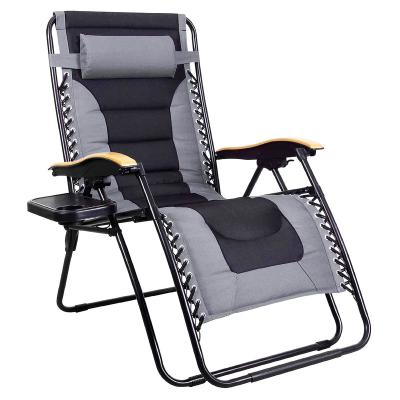 China Outdoor Good Quality Modern Promotional Fashion Relax Pad Oversized Black Gray Patio Lounge Chair for sale