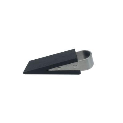 China Portable High Quality Portable Door Stopper Floor Mount Iron Metal Check Door Wedge Rubber Stopper for sale