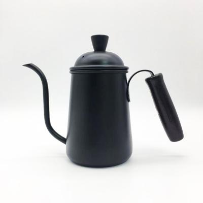 China WITH LID factory wholesale stainless steel gooseneck coffee pot pour over coffee kettle with wooden handle for sale