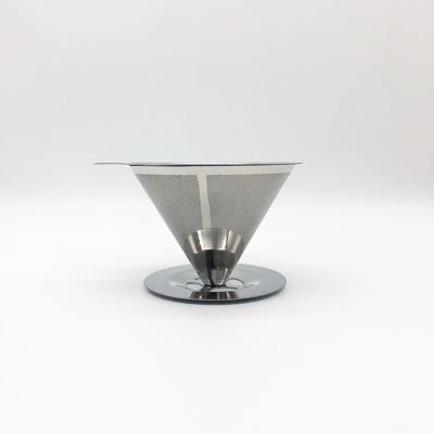 China Factory Price Sustainable Washable Reusable Pour Over Coffee Spout Stainless Steel Silver Coffee Filter for sale