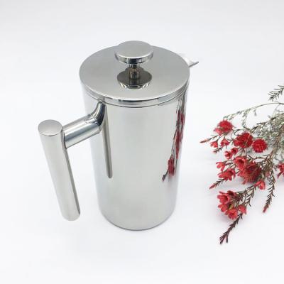 China WITH LID Wholesale Modern Metal French Press Customized Logo Stainless Steel Coffee Maker Cafetiere for sale