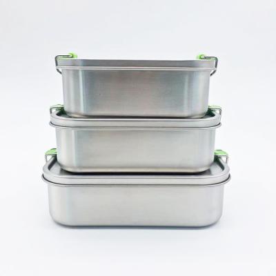 China Reusable Children's Stainless Steel Box Bread Freshness Preservation Modern Design Metal Lunch Storage Box for sale