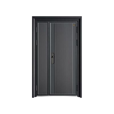 China Factory New Product Modern Steel Security Plate Doors Custom Logo Cold Rolled Steel Entry Door for sale