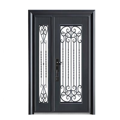 Κίνα Wholesale modern glass steel custom logo art villa door China factory steel door προς πώληση