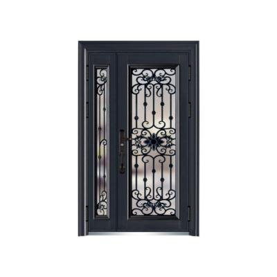 Cina Factory direct supply custom steel door modern security custom logo glass steel entry door in vendita