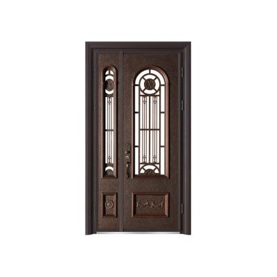 China Hot Steel Art Products Custom Door Pattern Household Modern Tending Glass Steel Door for sale