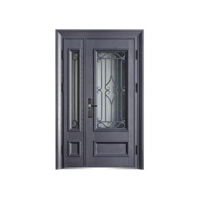 Cina Modern professional single steel door packing manufacturer custom construction project glass steel door in vendita