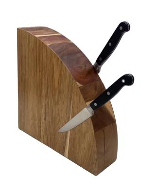 China Sustainable Acacia Quarter Around Magic Magnetic Knife Block Holder Storage for sale