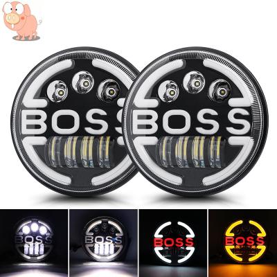 China A Pair of BOSS Led Angel Hypm Jee p Altercation r Harle y Headlights Mixer for sale