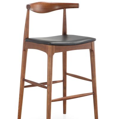 China Walnut wood frame seat bar stool durable modern leather umpire chair for sale