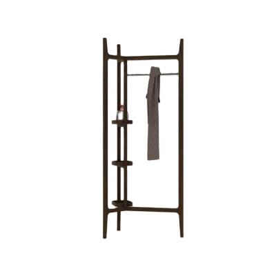 China Corner Color Standing Smoked European Oak Wooden Stand Coat Rack for sale