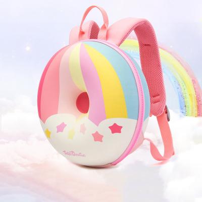 China Waterproof Custom Logo Children School Bag Kindergarten Boys And Girls Backpack Donut Rainbow Bag for sale