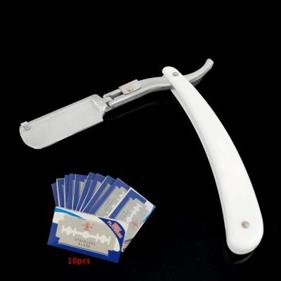 China Single Folding Sharp Blade Stainless Steel Knife Hair Removal Tool Straight Edge Razor Shaving Barber for sale