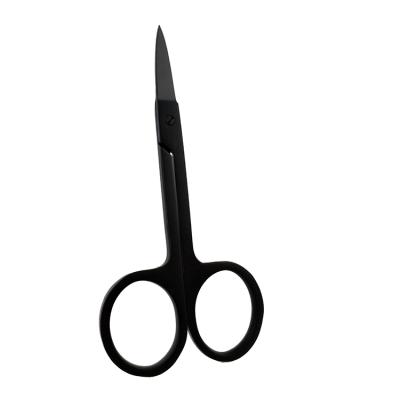 China 3.9 Inch Surgical-Grade Stainless Steel Eyebrow Safety Barber Scissors Balancing Scissors in Black for sale