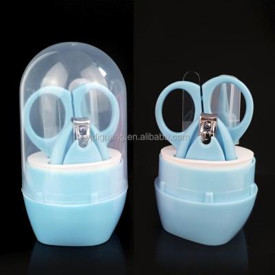 China Durable 4 Pcs Stainless Steel Baby Manicure Pedicure Set Baby Nail Clippers Set In Plastic Box for sale