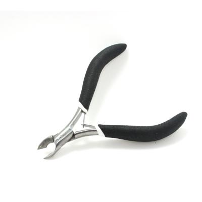 China Nail Handle Cuticle Pliers Hard Black Color Stainless Steel for sale