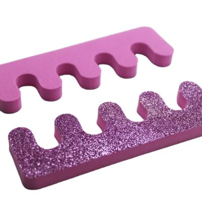 China Rose Color Glitter EVA Foam Pedicure Nail Toe Separator for sale