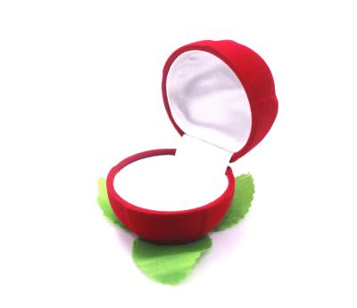 China Hard Labor Rose Shape Velvet Red Ring Jewelry Storage Box for sale