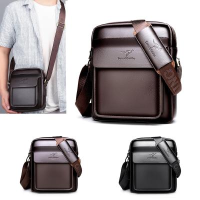 China Daily Used Hot Cross Selling Vintage Two Colors - PU Messenger Bag For Men Body Small Shoulder Bag Waterproof Luxury Business Briefcase for sale