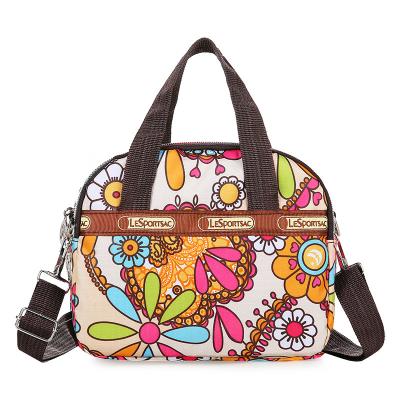 China Fashion Casual Waterproof Nylon Small Ladies Shoulder Bag Multicolor Fashion Printed Fabric Handbag For Women for sale