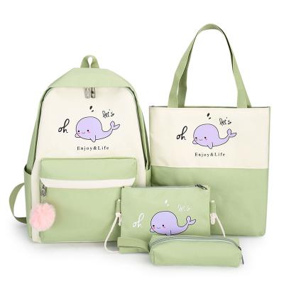 China Wholesale Wear-resistant Classic Ladies School Portable Cross - Body Bag Fashion Simplicity College Printing Set Nylon Backpack For Girls for sale