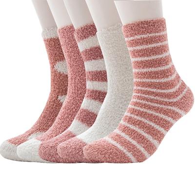 China Fashion High Quality Breathable Soft Winter Socks Style Pink Fluffy Socks Thick QUICK DRY Custom Made for sale