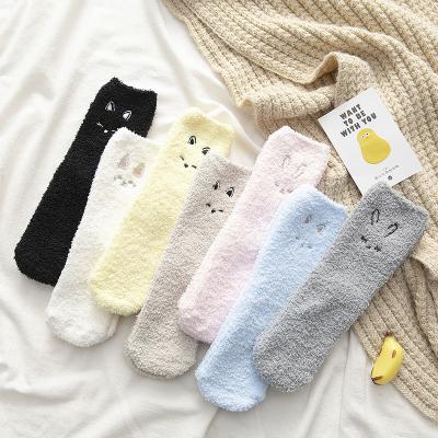 China QUICK DRY Cute Furry Soft Breathable Soft Thick Socks Custom Pattern Socks Winter Pattern Socks For Girls for sale