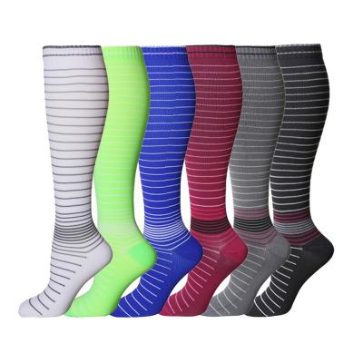 China Women Men Breathable Medical Custom Compression Booties High Knee Fun Stockings 20-30mmhg For Running Sports for sale