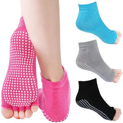 China Wholesale QUICK DRY Women Yoga Socks With Non-slip Open Logo Barre Pilates Custom Cheap Grips Ballet Socks for sale