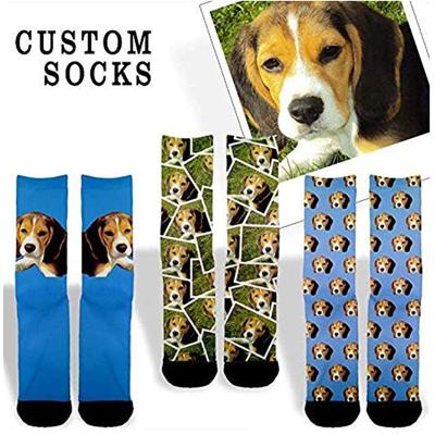 China Sports wholesales custom logo design blank sock men fashion 3d printing digital sublimation socks for sale