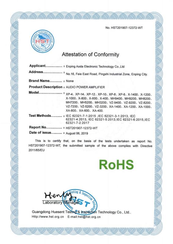 RoHS - Enping Aoda Electronic Technology Co., Ltd.