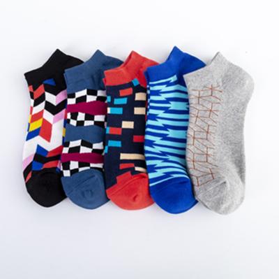 China Wholesale Matching Patterns Sporty Spring New Type Fashionable Leisure Summer Men's Geometric Bamboo Ankle Socks Men's Custom Women for sale