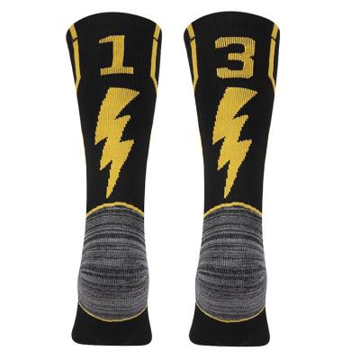 China High Quality Wholesale Custom Made Breathable Cotton Elite Logo Athletic Sport Crew Socks Custom Logo Basketball Sock for sale