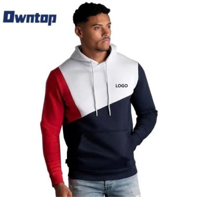 China Anti-wrinkle Pullover Men's Hoodies Splicing Contrast Color Loungewear Stretch Sports Border Hooded Sweater for sale