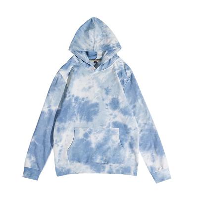 China Autumn hip-hop anti-pilling loose couple sportswear tie-dye 100% cotton sweatshirt pullover drop shoulder hooded Hoodies for sale