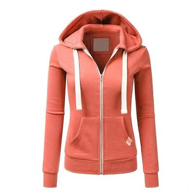 China anti-wrinkle premium hooded sweatshirts fleece print custom white full logo zip up women's hoodies and sweatshirts for sale