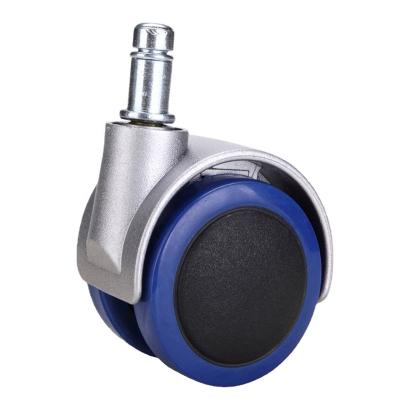 China Contemporary Furniture Nylon Casters Swivel Mechanism Office Chair Caster Rubber Integrated Brake Wheel Silver Blue for sale