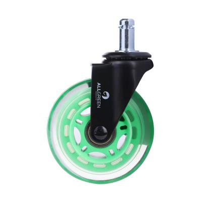 China Lightweight Rubber Casters Polyurethane 75 Mm Transparent Rotary Casters for sale