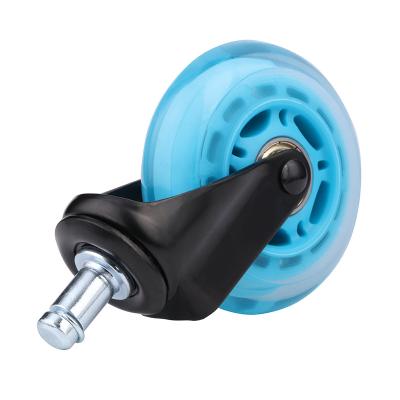 China Lightweight Household Blue Expanded And Removable Ball Bearings Silent Plug-In Casters for sale